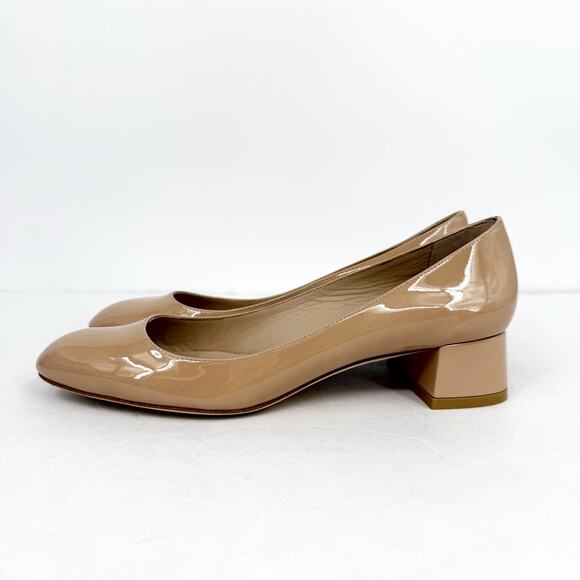 Stuart Weitzman Womens Vivienne 35 Pumps Size 7.5 Nude Patent Leather Heels EUC - Picture 9 of 15